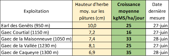 Pousse de l’herbe : 